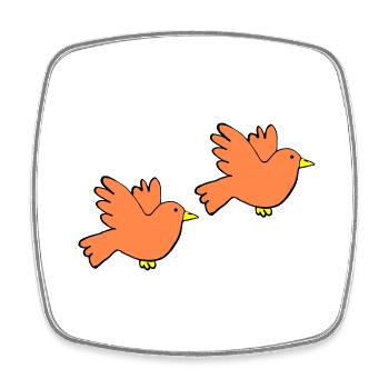 bird colors 2 - Viereckiger Kühlschrankmagnet - Weiß - Vorne