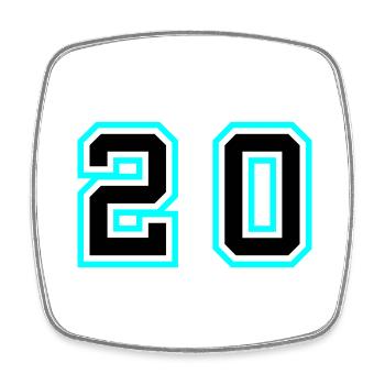 Symbole de 20 chiffres - Magnet carré - blanc - Devant