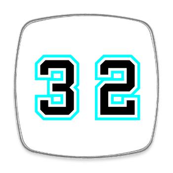 32 Symbole numérique - Magnet carré - blanc - Devant
