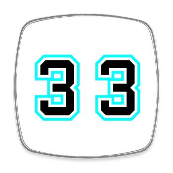 33 Symbole numérique - Magnet carré - blanc - Devant