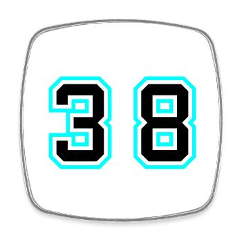 Symbole de 38 chiffres - Magnet carré - blanc - Devant