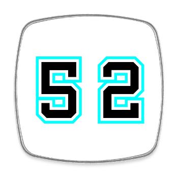 52 Zahl Symbol - Viereckiger Kühlschrankmagnet - Weiß - Vorne