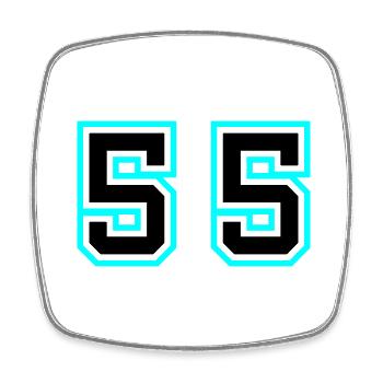 55 Number Symbol - Square fridge magnet - white - Front