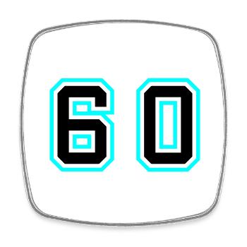 60 Number Symbol - Square fridge magnet - white - Front