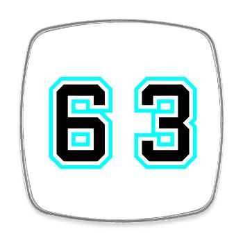 63 Symbole numérique - Magnet carré - blanc - Devant