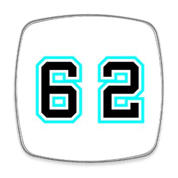 62 Symbole numérique - Magnet carré - blanc - Devant