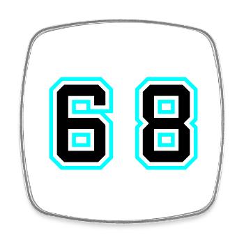 68 Zahl Symbol - Viereckiger Kühlschrankmagnet - Weiß - Vorne