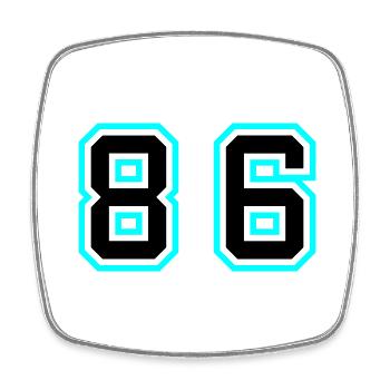 86 Symbole numérique - Magnet carré - blanc - Devant