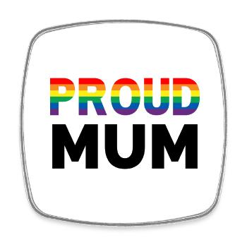 Proud Mum Rainbow - Viereckiger Kühlschrankmagnet - Weiß - Vorne