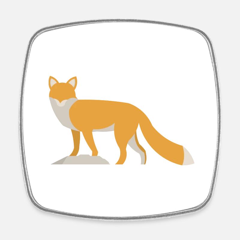 Red fox - Square fridge magnet - white