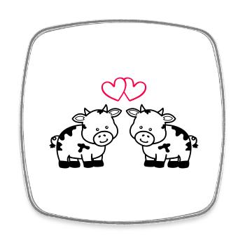 cows in love - Viereckiger Kühlschrankmagnet - Weiß - Vorne