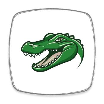 Grotschi das Krokodil - Viereckiger Kühlschrankmagnet - Weiß - Vorne