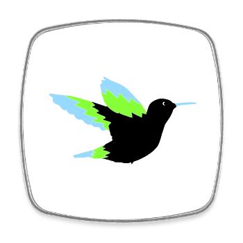 kolibri - Viereckiger Kühlschrankmagnet - Weiß - Vorne