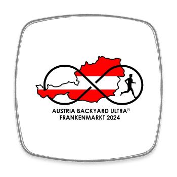 Austria Backyard Ultra Frankenmarkt 2024 - Viereckiger Kühlschrankmagnet - Weiß - Vorne