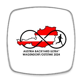 Austria Backyard Ultra Wagendorf 2024 - Viereckiger Kühlschrankmagnet - Weiß - Vorne