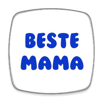 Beste Mama Blau - Viereckiger Kühlschrankmagnet - Weiß - Vorne