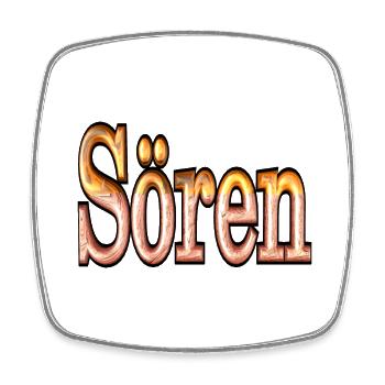 Soeren2 - Viereckiger Kühlschrankmagnet - Weiß - Vorne