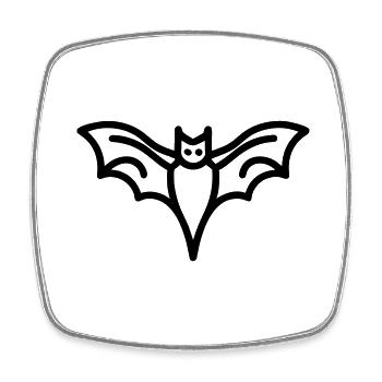 Contour de chauve-souris mystique pour Halloween - Magnet carré - blanc - Devant