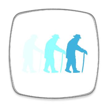 Three Grandpas Retired Age Men Team Silhouette - Square fridge magnet - white - Front