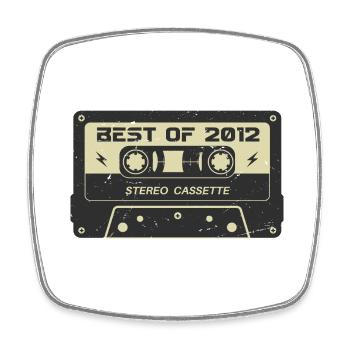 Retro cassette 2012 vintage 2012 birthday 2012 - Square fridge magnet - white - Front