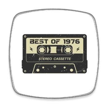 Retro cassette tape 1976 vintage 1976 birthday 1976 - Square fridge magnet - white - Front