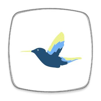 Colibri Oiseau - Magnet carré - blanc - Devant