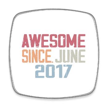 June 2017 June Retro June 2017 Birthday Gift - Square fridge magnet - white - Front