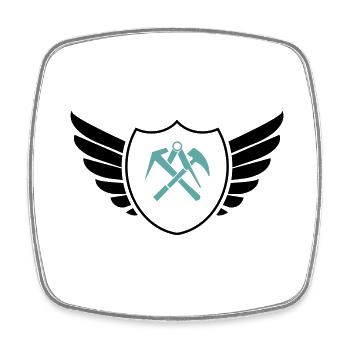 Shield Coat of Arms Roofer - Square fridge magnet - white - Front
