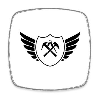 Shield Coat of Arms Roofer - Square fridge magnet - white - Front