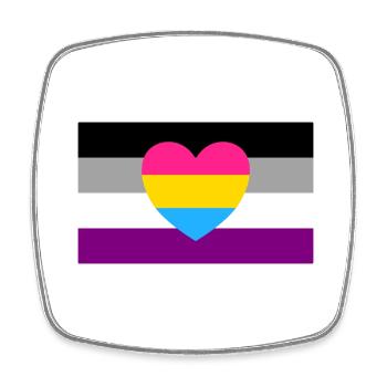 Drapeau panromantique asexué - Magnet carré - blanc - Devant