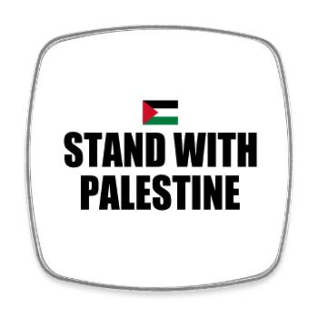 Stand with palestine - Viereckiger Kühlschrankmagnet - Weiß - Vorne