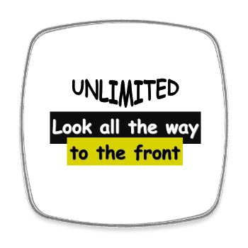 Look all the way to the front - Square fridge magnet - white - Front