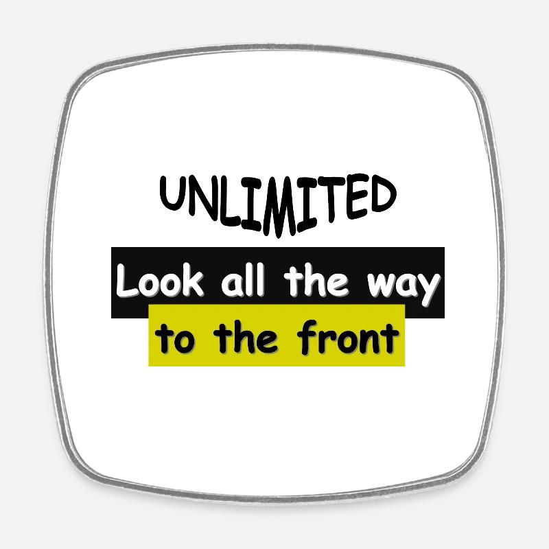 Look all the way to the front - Square fridge magnet - white