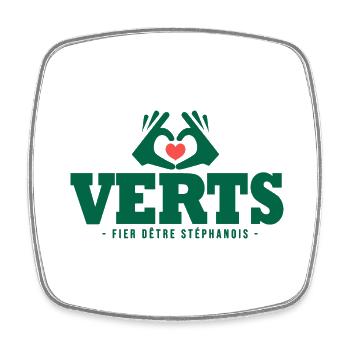 j aime les verts football stéphanois Saint étienne - Magnet carré - blanc - Devant