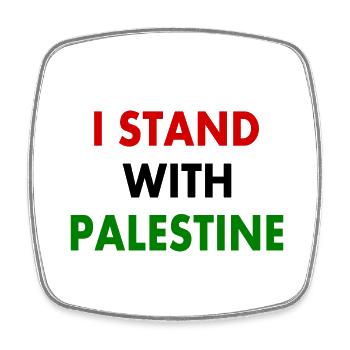 I stand with palestine - Magnet carré - blanc - Devant