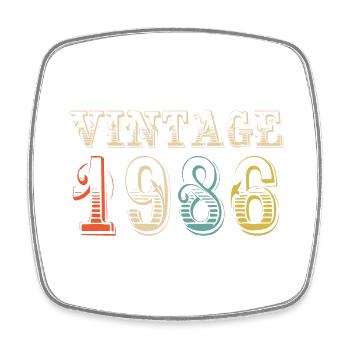 Vintage 1986 - 38th birthday - 38 years old - Square fridge magnet - white - Front