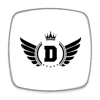 wappen d - Viereckiger Kühlschrankmagnet - Weiß - Vorne