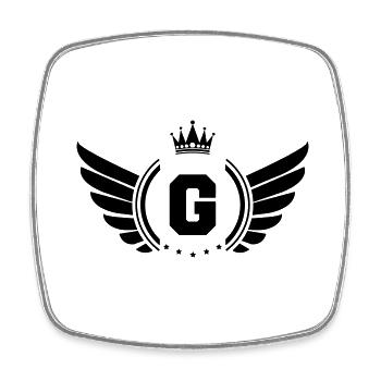 wappen g - Viereckiger Kühlschrankmagnet - Weiß - Vorne