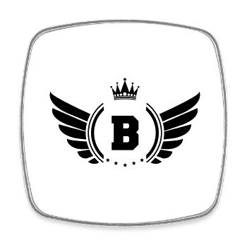 wappen B - Viereckiger Kühlschrankmagnet - Weiß - Vorne