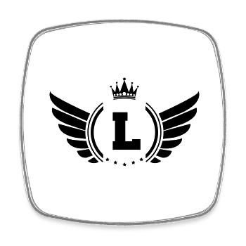 wappen L - Viereckiger Kühlschrankmagnet - Weiß - Vorne