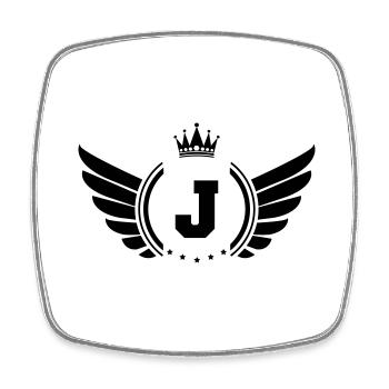 Coat of arms J - Square fridge magnet - white - Front
