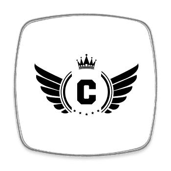 wappen C - Viereckiger Kühlschrankmagnet - Weiß - Vorne