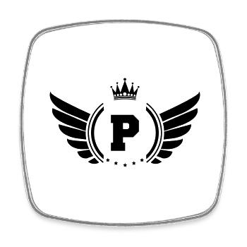 wappen P - Viereckiger Kühlschrankmagnet - Weiß - Vorne