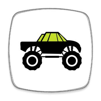 monster truck - Viereckiger Kühlschrankmagnet - Weiß - Vorne