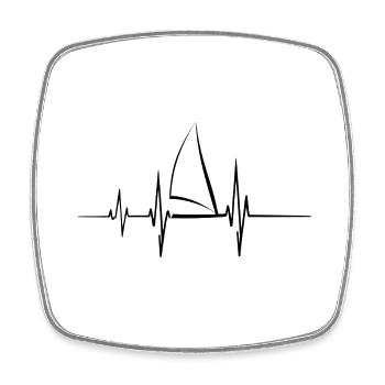 Segelboot Heartbeat Segelboot - Viereckiger Kühlschrankmagnet - Weiß - Vorne