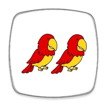 Parrot 2 - Square fridge magnet - white - Front