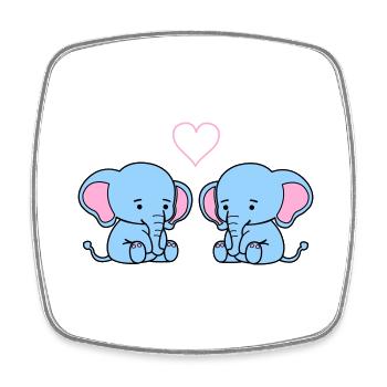 elephant love - Viereckiger Kühlschrankmagnet - Weiß - Vorne