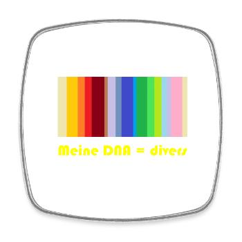 meine DNA = divers - Viereckiger Kühlschrankmagnet - Weiß - Vorne