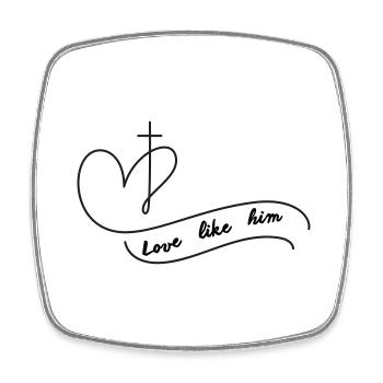 Love like him - Magnet carré - blanc - Devant