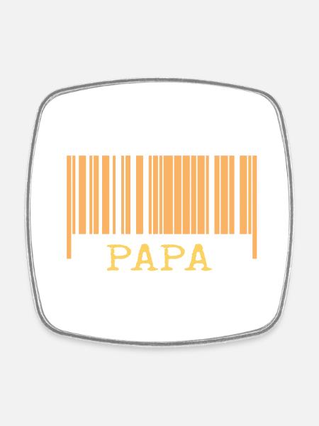 Papa - Viereckiger Kühlschrankmagnet - Weiß